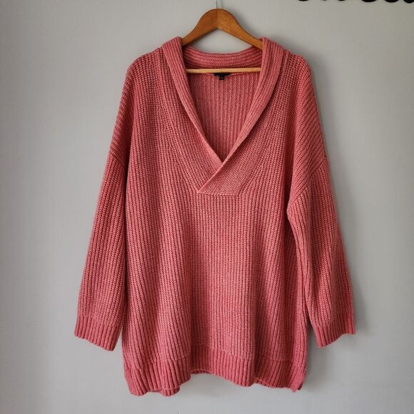 Talbots Shawl Collar Shaker Stitch Pullover Sweater Size Women's Plus 2X - Picture 3 of 10